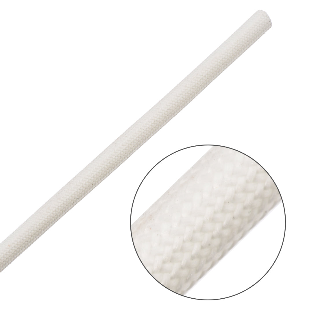 uxcell Uxcell Insulation Cable Protector, 9.8Ft-5mm High TEMP Silicone Fiberglass Sleeve White