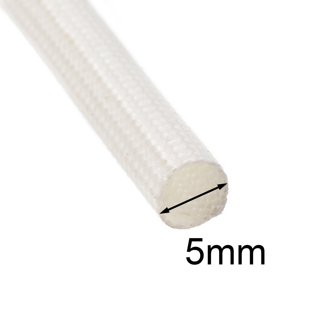 uxcell Uxcell Insulation Cable Protector, 33Ft-5mm High TEMP Silicone Fiberglass Sleeve White