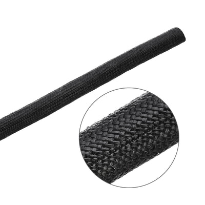 Harfington Uxcell Heat Shield Sleeve, 9.8Ft-7mm High TEMP Silicone Resin Fiberglass Sleeve Black