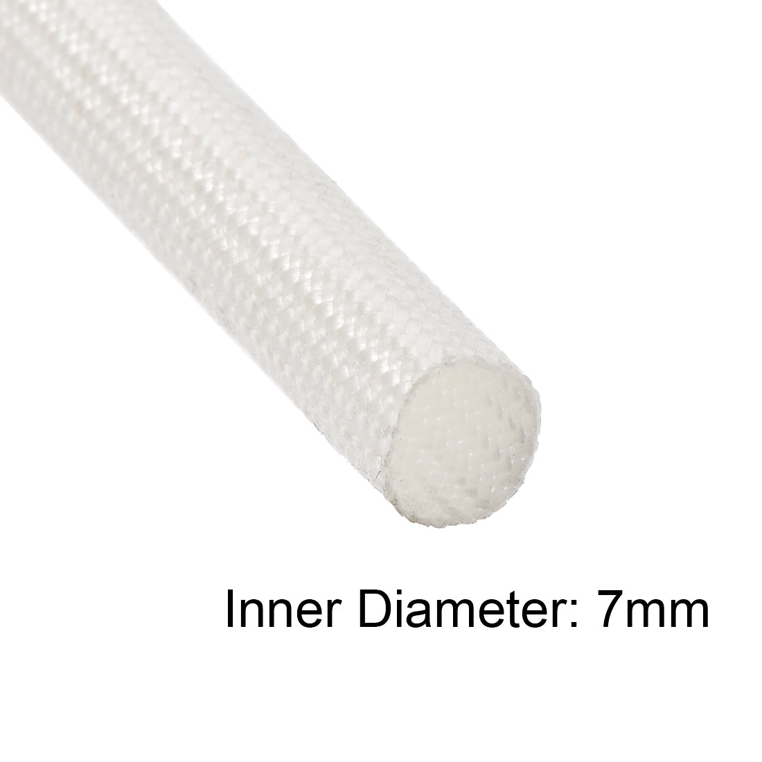 uxcell Uxcell Insulation Cable Protector,16.4Ft-7mm High TEMP Silicone Fiberglass Sleeve White
