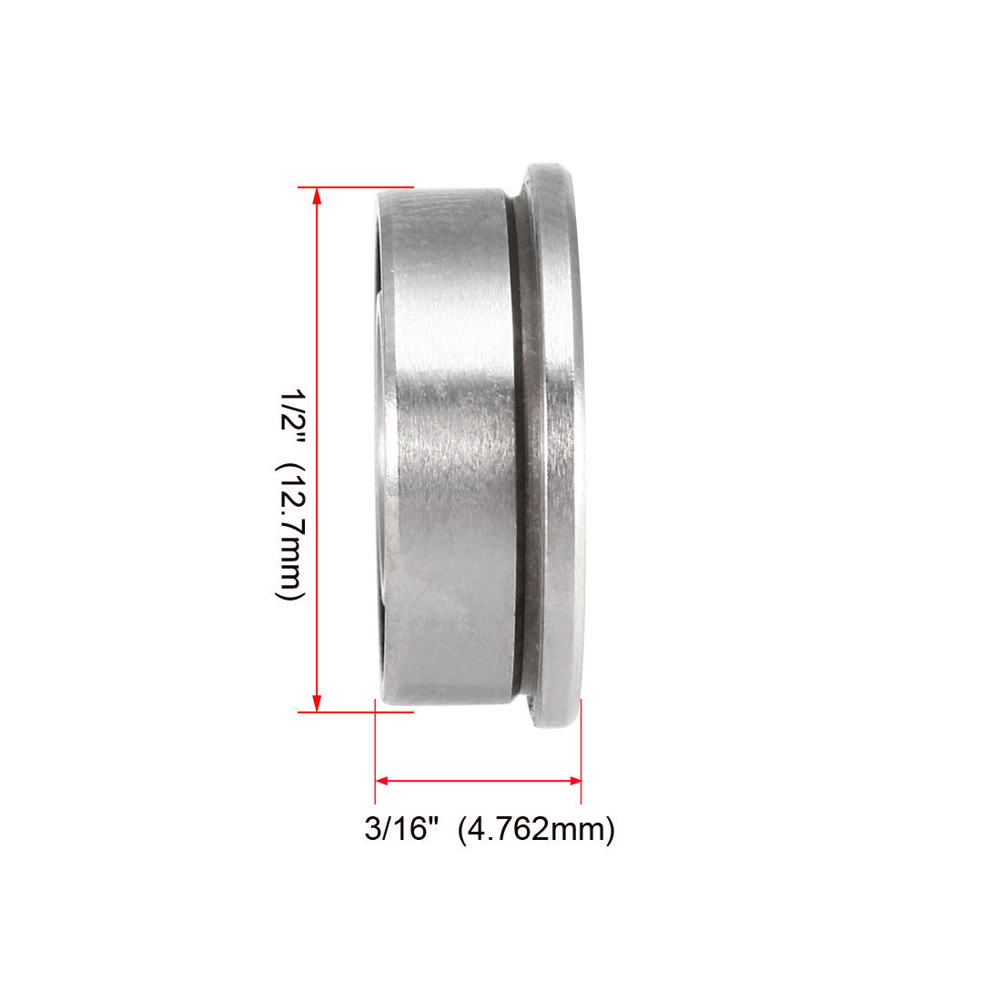 uxcell Uxcell FR188-2RS Flange Ball 1/4" x 1/2" x 3/16" Double Sealed (GCr15) Chrome Steel Bearings 2pcs