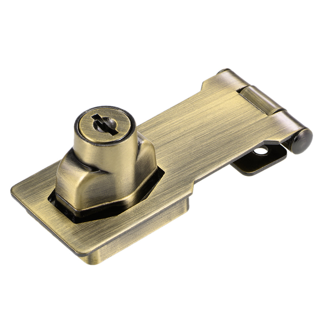 uxcell Uxcell 3-inch Keyed Hasp Locks w Screws for Door Keyed Different Bronze Tone