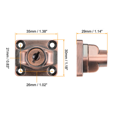 Harfington Uxcell 2.5-inch Keyed Hasp Locks w Screws for Door Keyed Alike Copper Tone