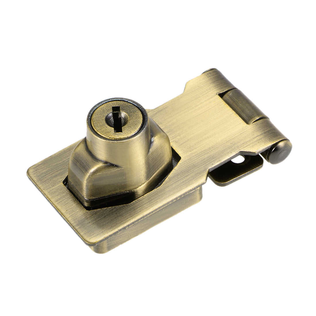uxcell Uxcell 2.5-inch Keyed Hasp Locks w Screws for Door Keyed Alike Bronze Tone