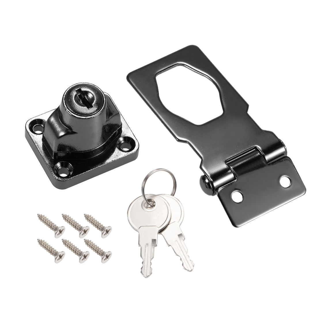 uxcell Uxcell Keyed Hasp Locks with Screws for Door Keyed Alike 3 Pieces