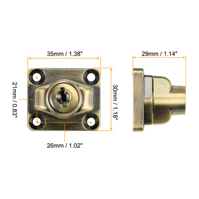 Harfington Uxcell 3-inch Keyed Hasp Locks w Screws for Door Keyed Alike Bronze Tone