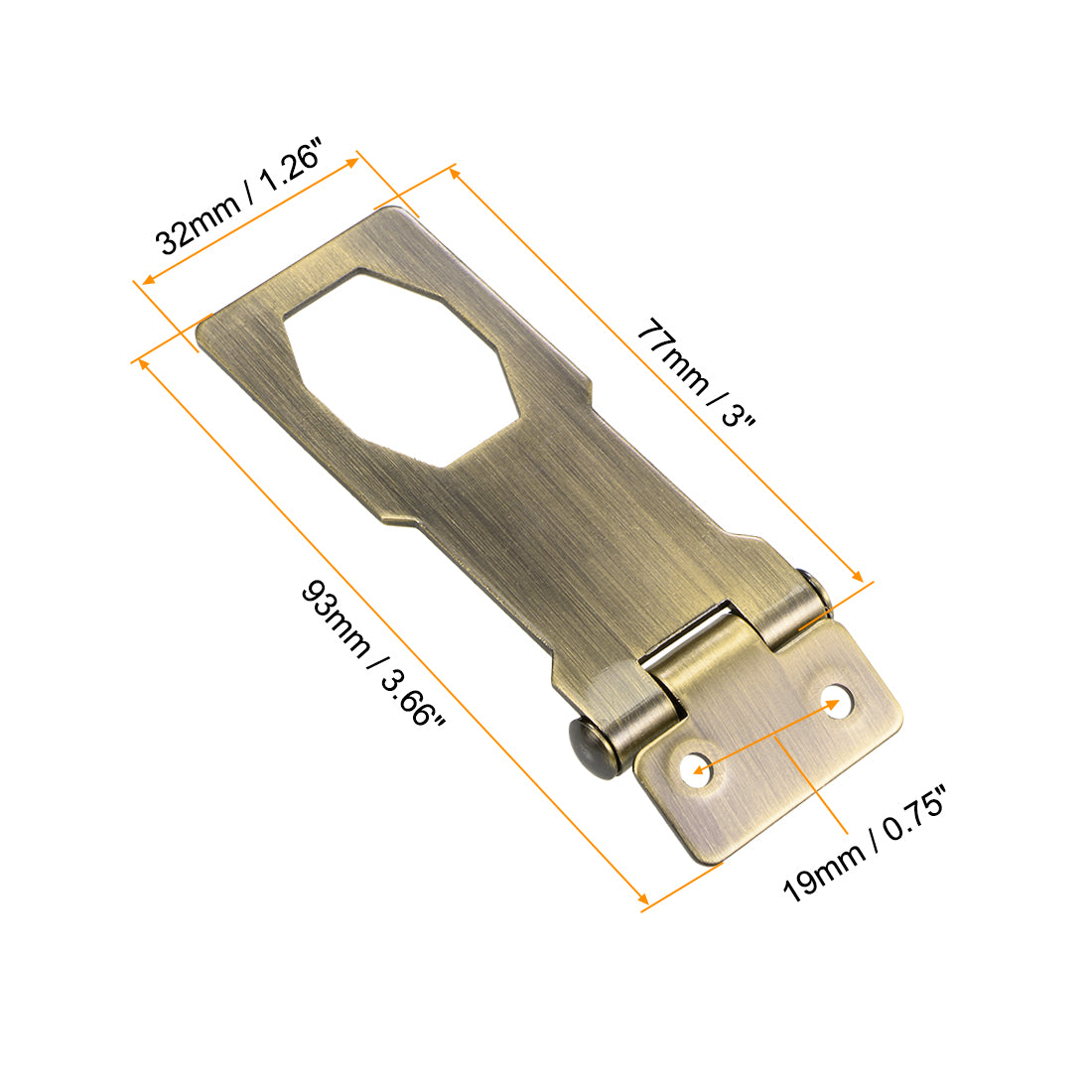 uxcell Uxcell 3-inch Keyed Hasp Locks w Screws for Door Keyed Alike Bronze Tone 2Pcs