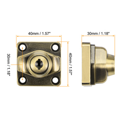 Harfington Uxcell 4-inch Keyed Hasp Locks W Screws for Door Keyed Alike Bronze Tone 2Pcs