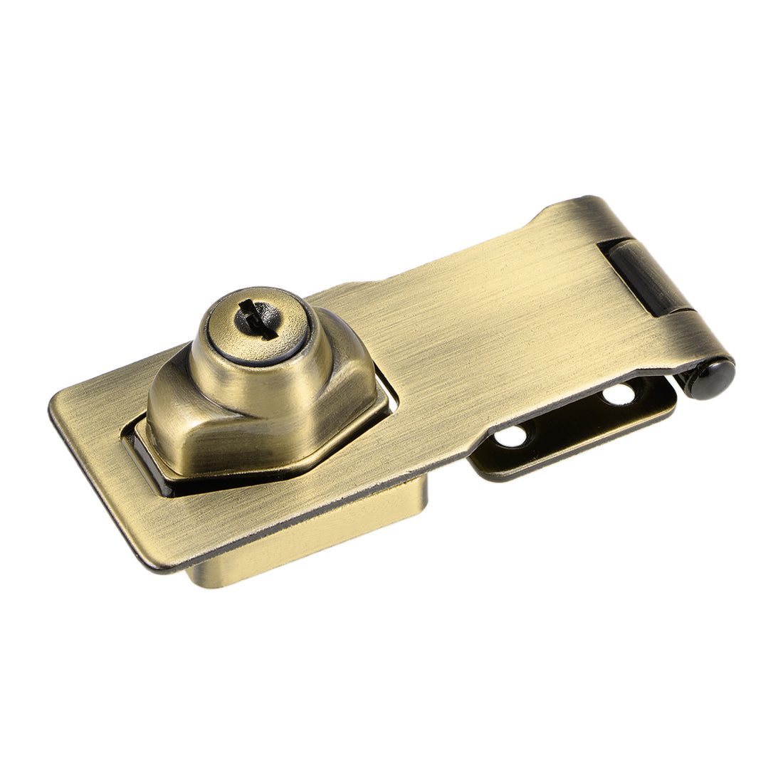 uxcell Uxcell 4-inch Keyed Hasp Locks W Screws for Door Keyed Alike Bronze Tone 2Pcs