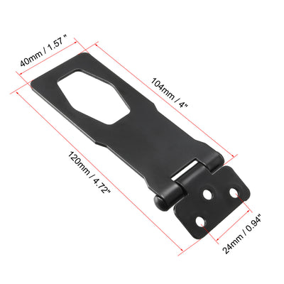 Harfington Uxcell 4-inch Keyed Hasp Locks w Screws for Door Keyed Alike Black 2Pcs