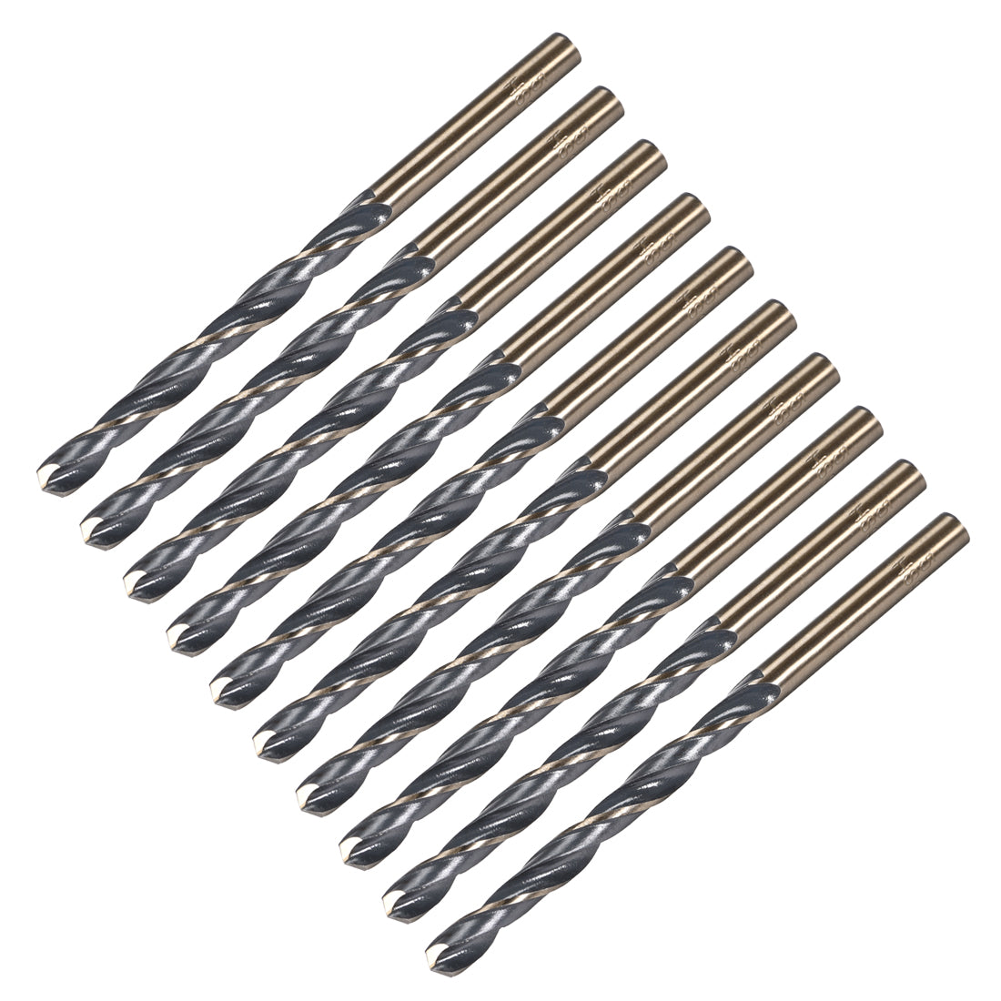 uxcell Uxcell Straight Shank Twist Drill Bits 5mm HSS 4341 with 5mm Shank 10 Pcs