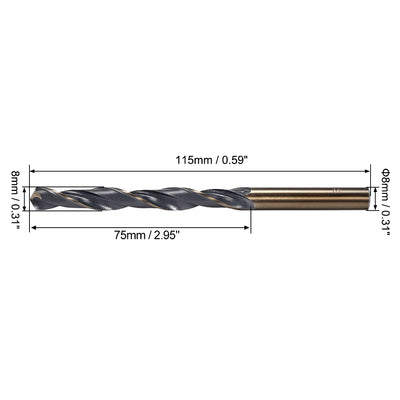 Harfington Straight Shank Twist Drill Bits High Speed Steel for Alloy Drilling