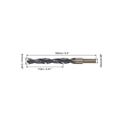 Harfington Uxcell Straight Shank Twist Drill Bits 14mm HSS 4341 with 10mm Shank