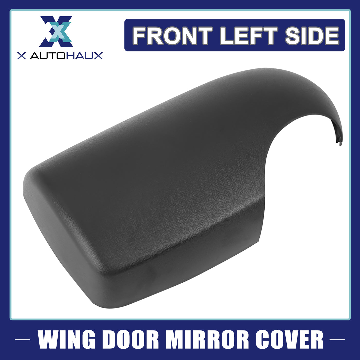 X AUTOHAUX Car Left Side Wing Door Mirror Cover Black Plastic Mirror Cap for Ford Transit MK6 MK7 2000-2014