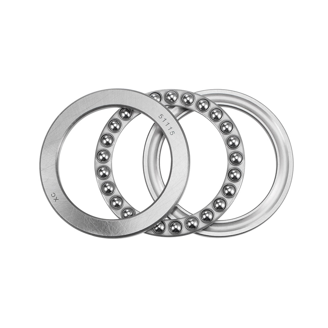 uxcell Uxcell 51115 Miniature Thrust Ball Bearing 75x100x19mm Chrome Steel with Washer