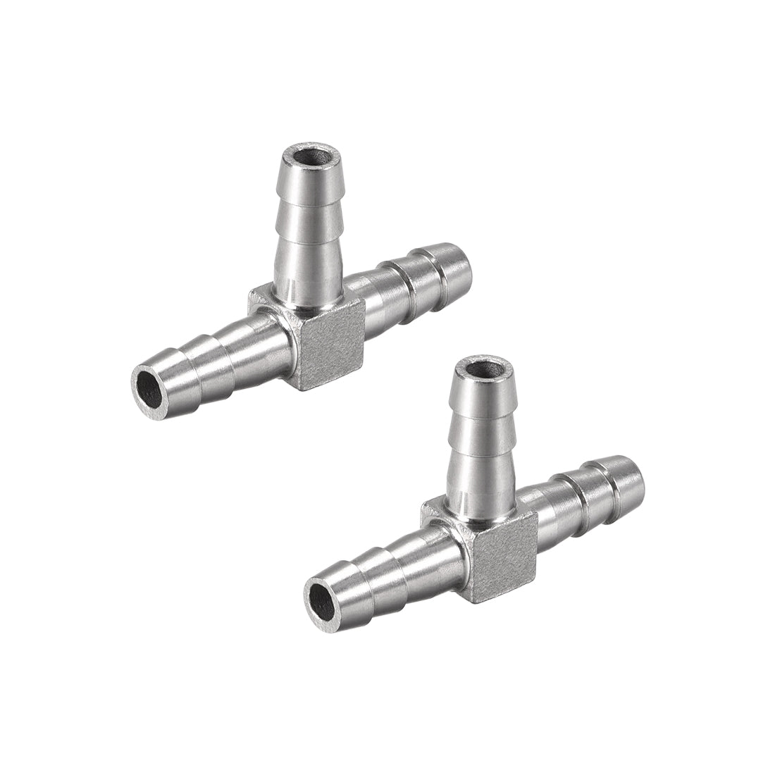 uxcell Uxcell 5/16-Inch (8mm) Hose ID Barb Fitting Stainless Steel 3 Way T-Shaped Union Home Brew Fitting 2pcs