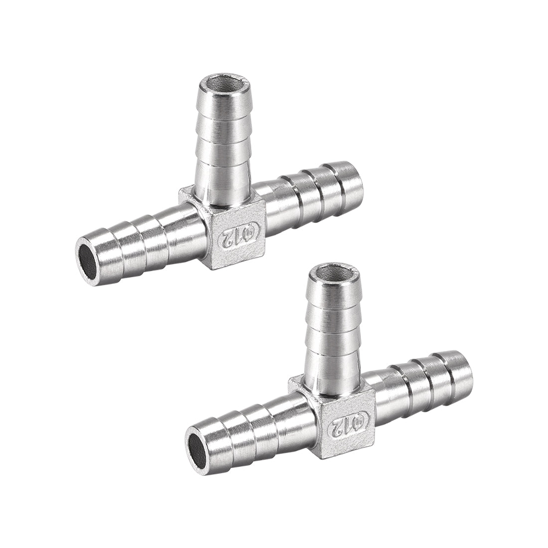uxcell Uxcell 15/32-Inch (12mm) Hose ID Barb Fitting Stainless Steel 3 Way T-Shaped Union Home Brew Fitting 2pcs