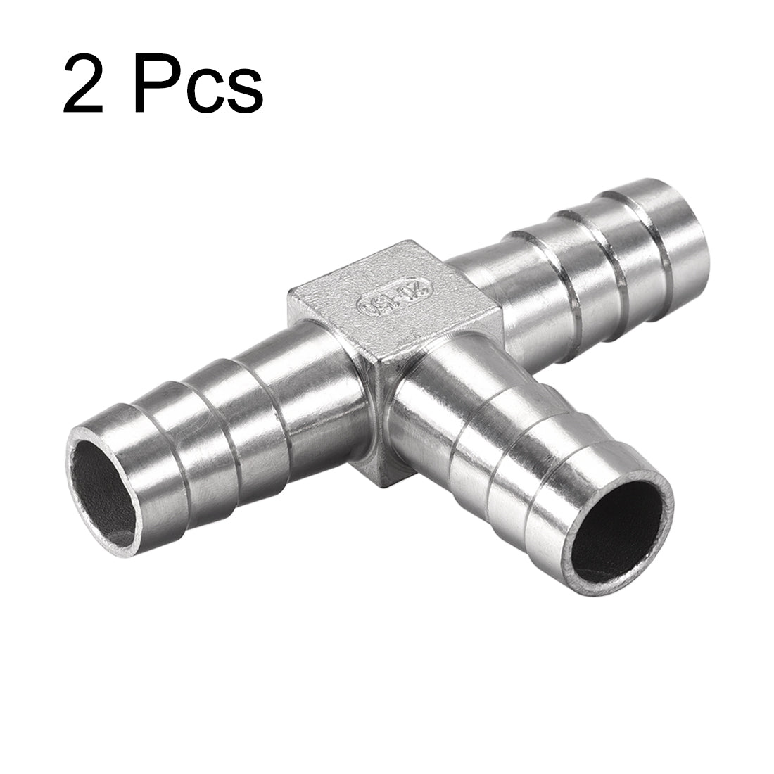 uxcell Uxcell 25/32-Inch (20mm) Hose ID Barb Fitting Stainless Steel 3-Way T Shaped Union Home Brew Fitting 2pcs