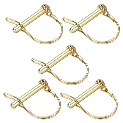 Harfington Uxcell Shaft Locking Pin w Ear 8mmx50mm Coupler Pin for Farm Trailers Lawn Arch 5Pcs