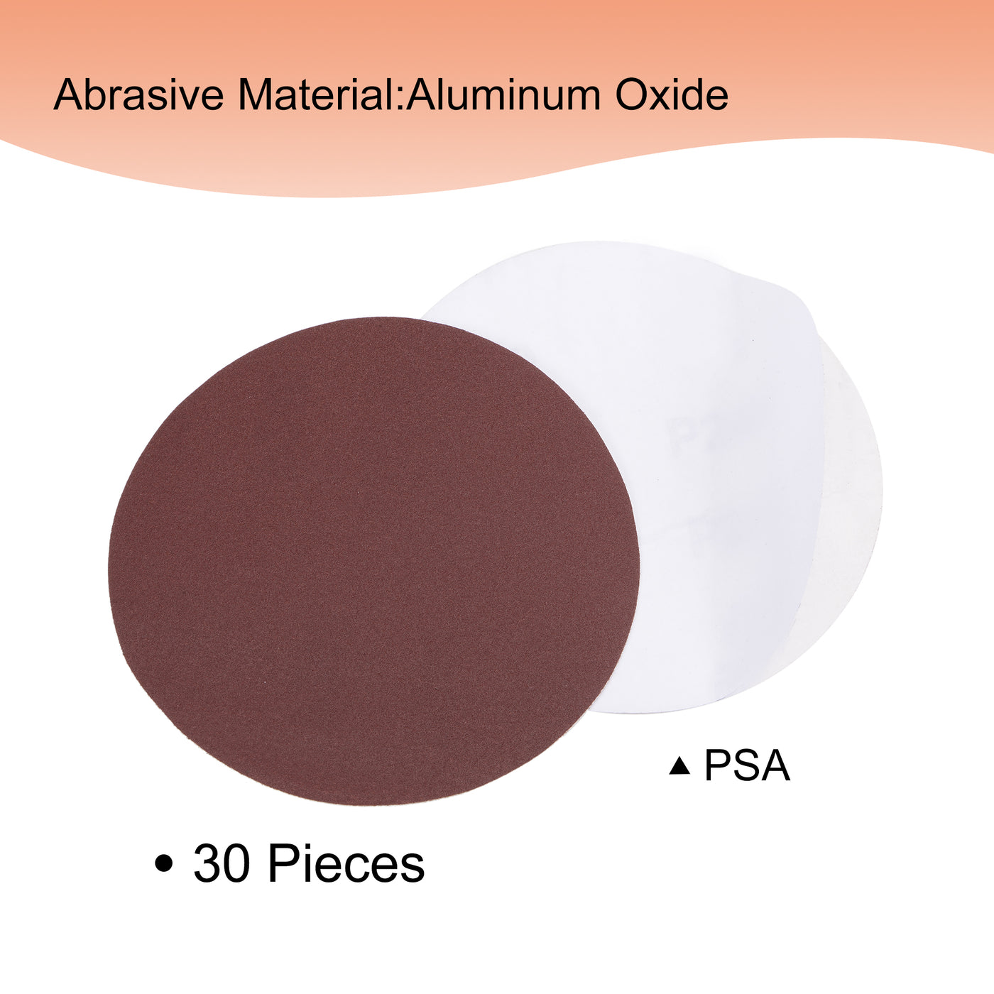 uxcell Uxcell 5-Inch PSA Sanding Disc Aluminum Oxide Adhesive Back Sandpaper 240 Grit 30 Pcs