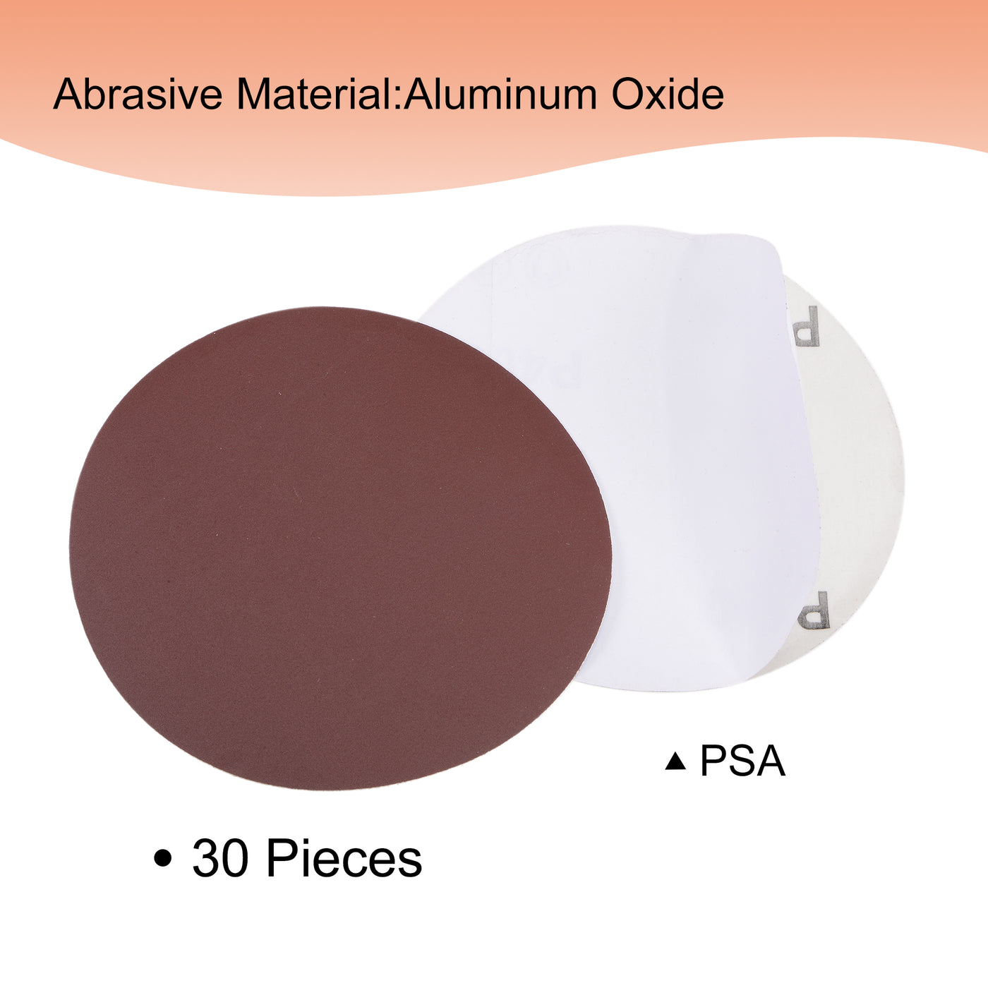 uxcell Uxcell 5-Inch PSA Sanding Disc Aluminum Oxide Adhesive Back Sandpaper 400 Grit 30 Pcs