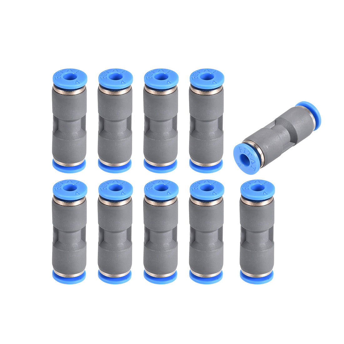 uxcell Uxcell Straight Push Connectors 4mm Quick Release Pneumatic Connector Plastic Union Pipe Tube Fitting Grey 10Pcs
