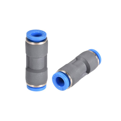 Harfington Uxcell Straight Push Connectors 6mm Quick Release Pneumatic Connector Plastic Union Pipe Tube Fitting Grey 2Pcs