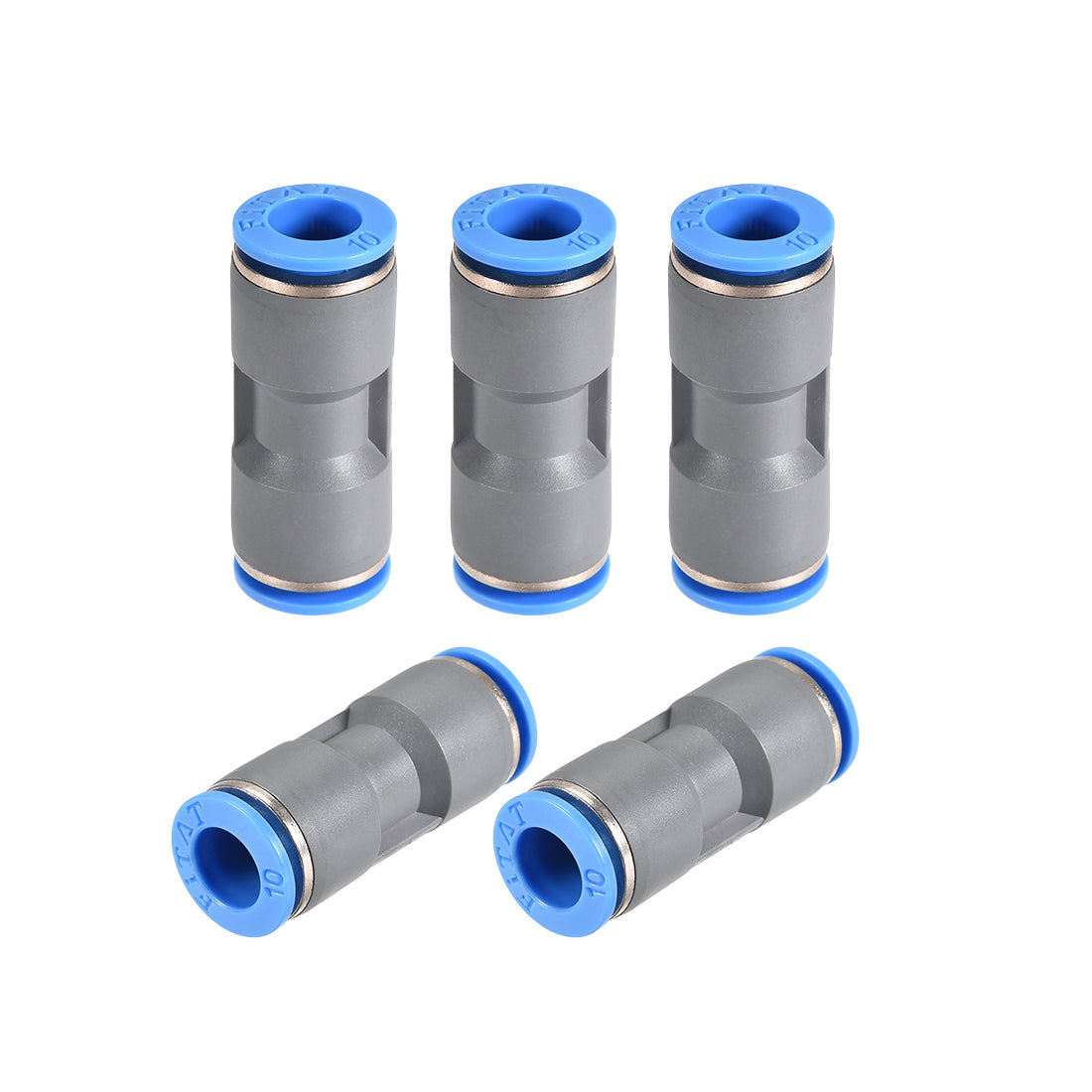 uxcell Uxcell Straight Push Connectors 10mm Quick Release Pneumatic Connector Plastic Union Pipe Tube Fitting Grey 5Pcs