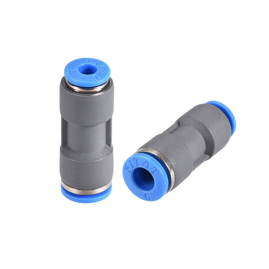 uxcell Uxcell Straight Push to Connector Reducer Fitting 6mm to 4mm Quick Release Pneumatic Connector Plastic Union Pipe Tube Fitting Grey 2Pcs