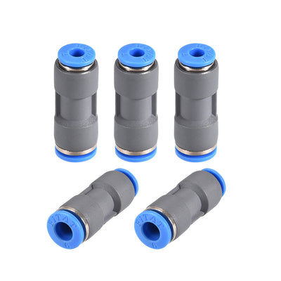Harfington Uxcell Straight Push to Connector Reducer Fitting 6mm to 4mm Quick Release Pneumatic Connector Plastic Union Pipe Tube Fitting Grey 5Pcs
