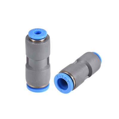 Harfington Uxcell Straight Push to Connector Reducer Fitting 8mm to 4mm Quick Release Pneumatic Connector Plastic Union Pipe Tube Fitting Grey 2Pcs