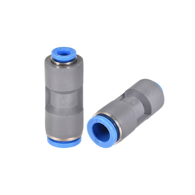 Harfington Uxcell Straight Push to Connector Reducer Fitting 10mm to 6mm Plastic Union Pipe Tube Fitting Grey 2Pcs