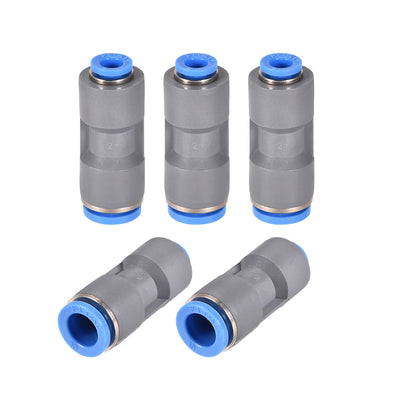Harfington Uxcell Straight Push to Connector Reducer Fitting 10mm to 6mm Plastic Union Pipe Tube Fitting Grey 5Pcs