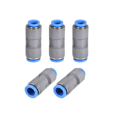 Harfington Uxcell Straight Push to Connector Reducer Fitting 10mm to 8mm Plastic Union Pipe Tube Fitting Grey 5Pcs