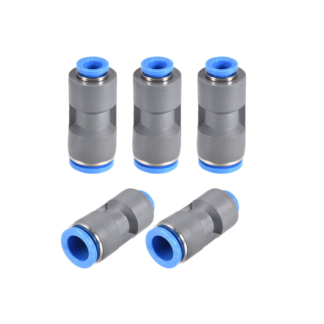 uxcell Uxcell Straight Push to Connector Reducer Fitting 12mm to 8mm Plastic Union Pipe Tube Fitting Grey 5Pcs