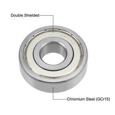 Harfington Uxcell Deep Groove Ball Bearings Metric Double Shield Chrome Steel P0 Z2