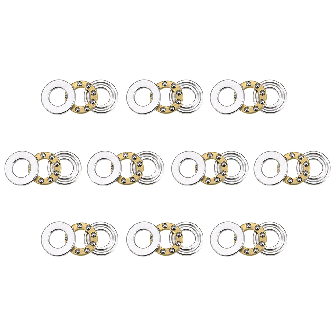uxcell Uxcell F6-12M Miniature Thrust Ball Bearing 6x12x4.5mm Chrome Steel with Washer 10Pcs