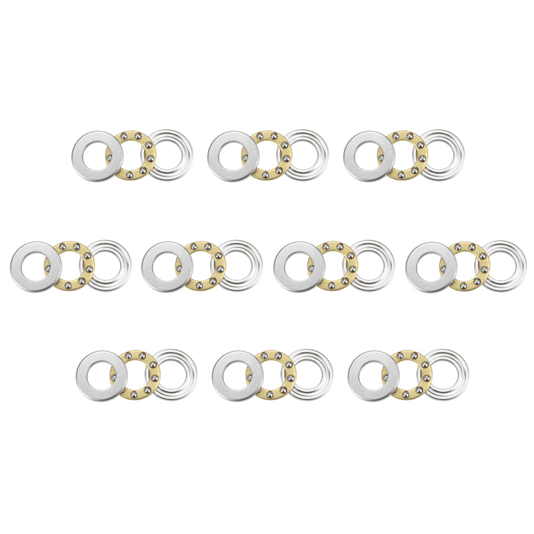 uxcell Uxcell F6-14M Miniature Thrust Ball Bearing 6x14x5mm Chrome Steel with Washer 10Pcs