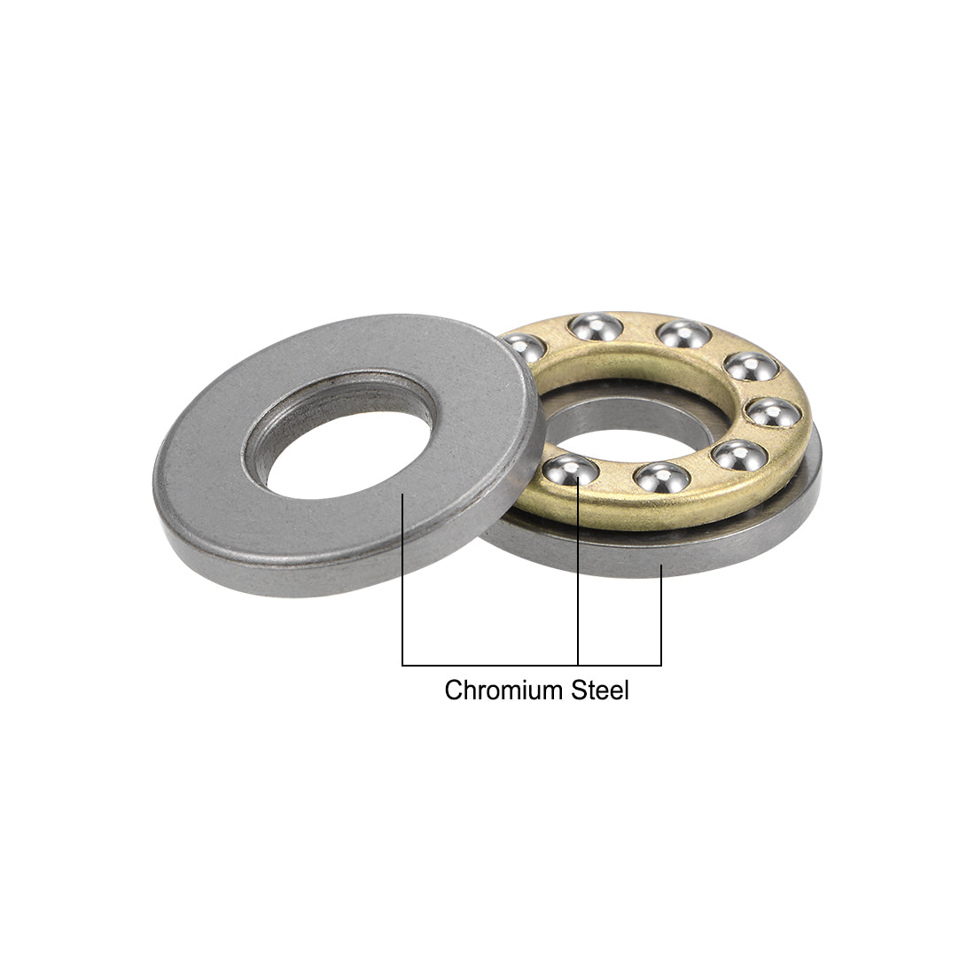 uxcell Uxcell F8-19M Miniature Thrust Ball Bearing 8x19x7mm Chrome Steel with Washer 5Pcs