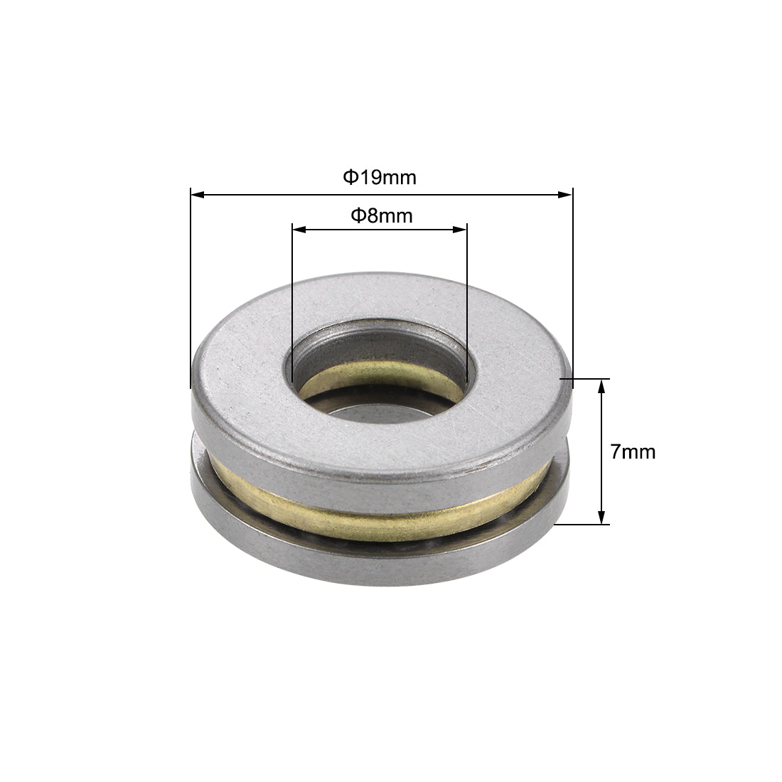 uxcell Uxcell Thrust Ball Bearings Chrome Steel One-Way Rolling Direction Brass