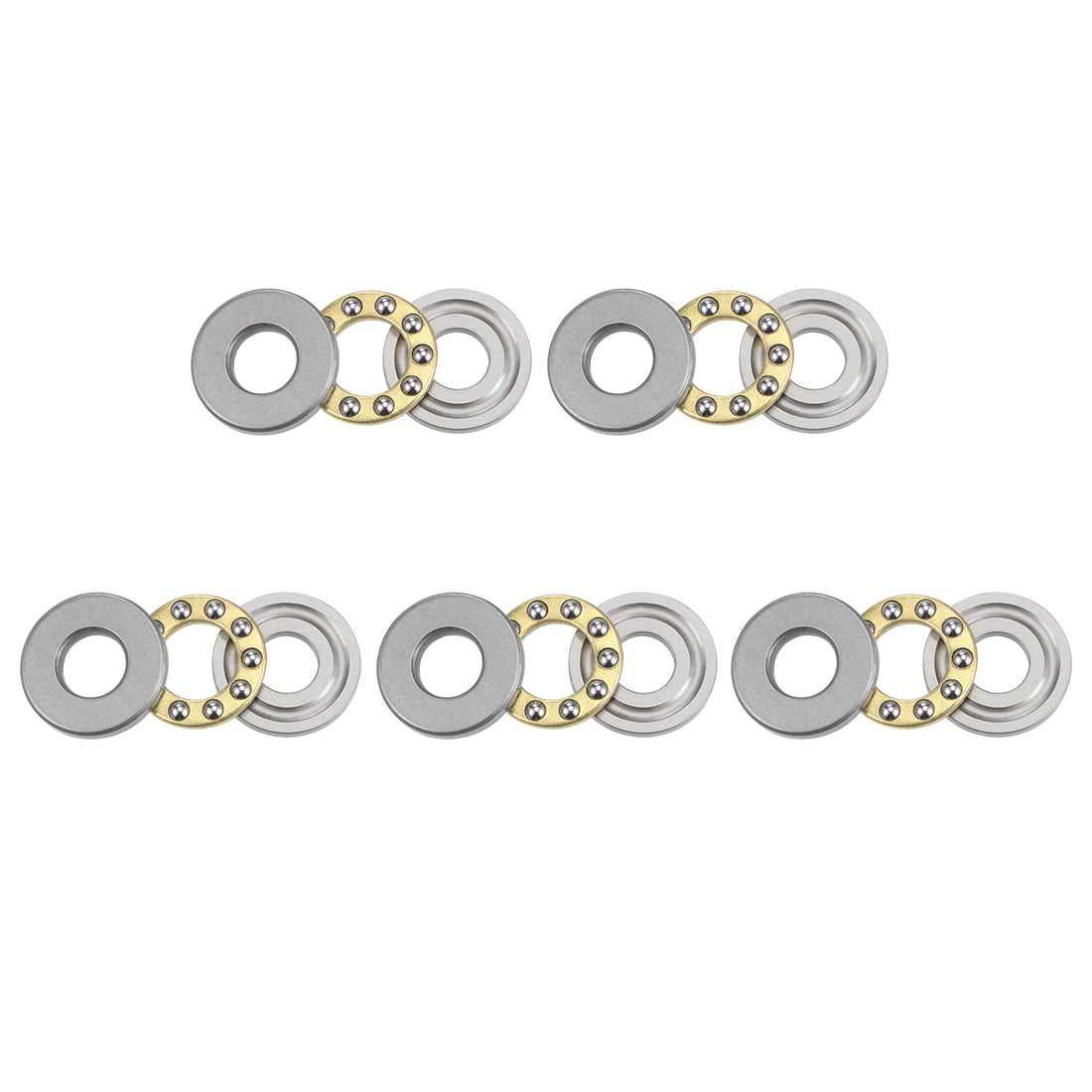 uxcell Uxcell F8-19M Miniature Thrust Ball Bearing 8x19x7mm Chrome Steel with Washer 5Pcs