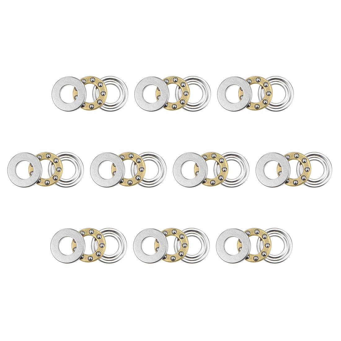 uxcell Uxcell F5-10M Miniature Thrust Ball Bearing 5x10x4mm Chrome Steel with Washer 10Pcs