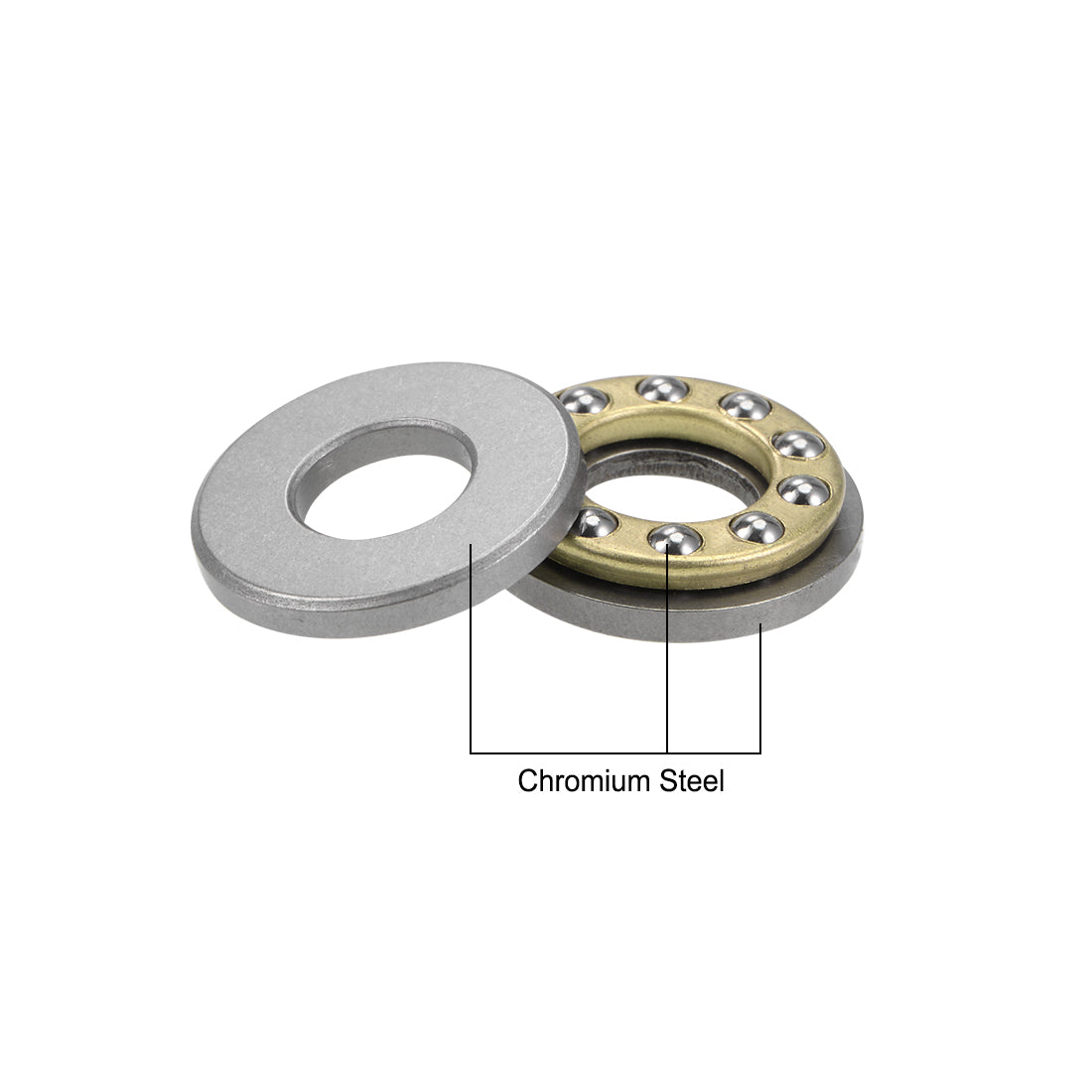 uxcell Uxcell F9-20M Miniature Thrust Ball Bearing 9x20x7mm Chrome Steel with Washer 10Pcs