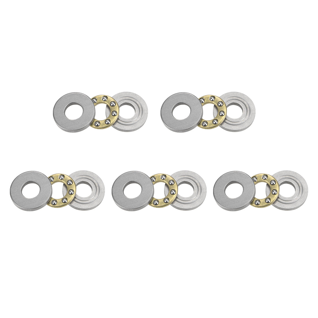 uxcell Uxcell F4-10M Miniature Thrust Ball Bearing 4x10x4mm Chrome Steel with Washer 5Pcs