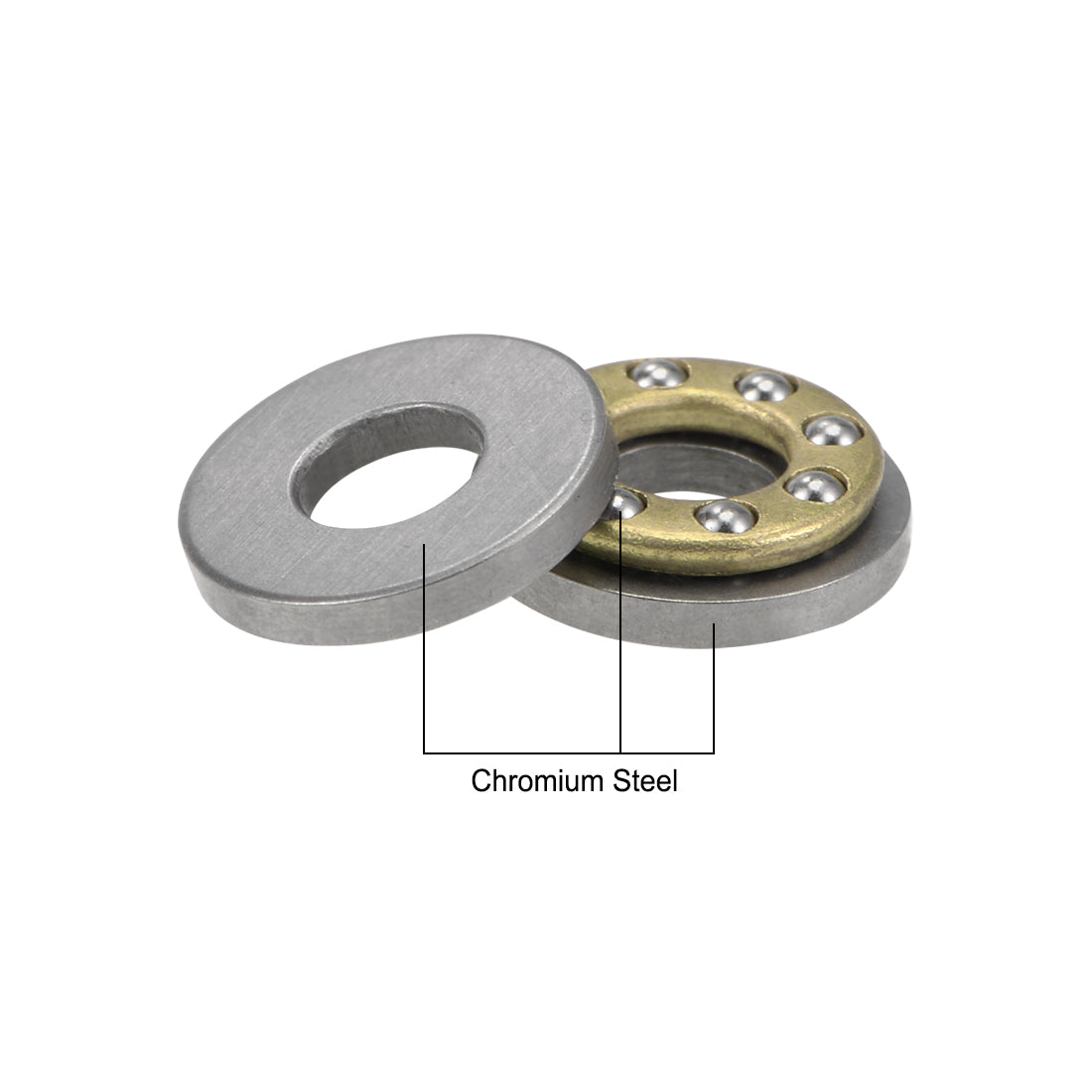 uxcell Uxcell F4-10M Miniature Thrust Ball Bearing 4x10x4mm Chrome Steel with Washer 2Pcs