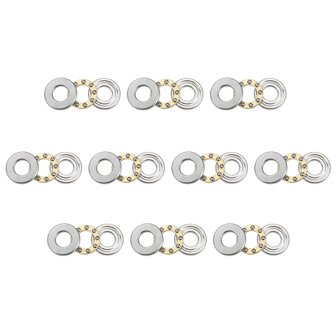 uxcell Uxcell F5-11M Miniature Thrust Ball Bearing 5x11x4.5mm Chrome Steel with Washer 10Pcs