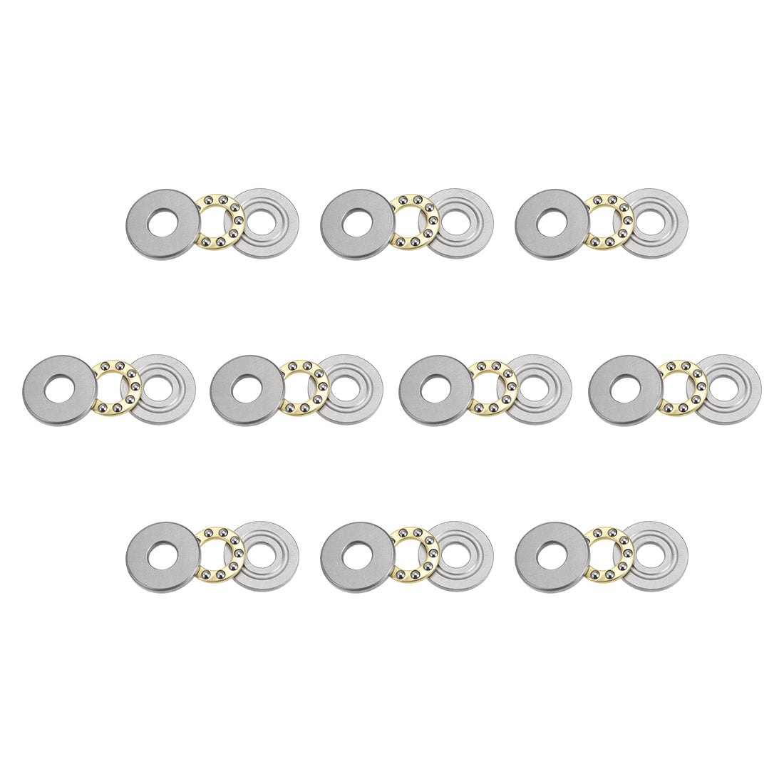 uxcell Uxcell F8-22M Miniature Thrust Ball Bearing 8x22x7mm Chrome Steel with Washer 10Pcs