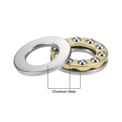 Harfington Uxcell F10-18M Miniature Thrust Ball Bearing 10x18x5.5mm Chrome Steel with Washer 10Pcs