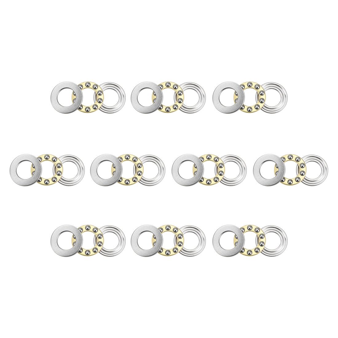 uxcell Uxcell F10-18M Miniature Thrust Ball Bearing 10x18x5.5mm Chrome Steel with Washer 10Pcs