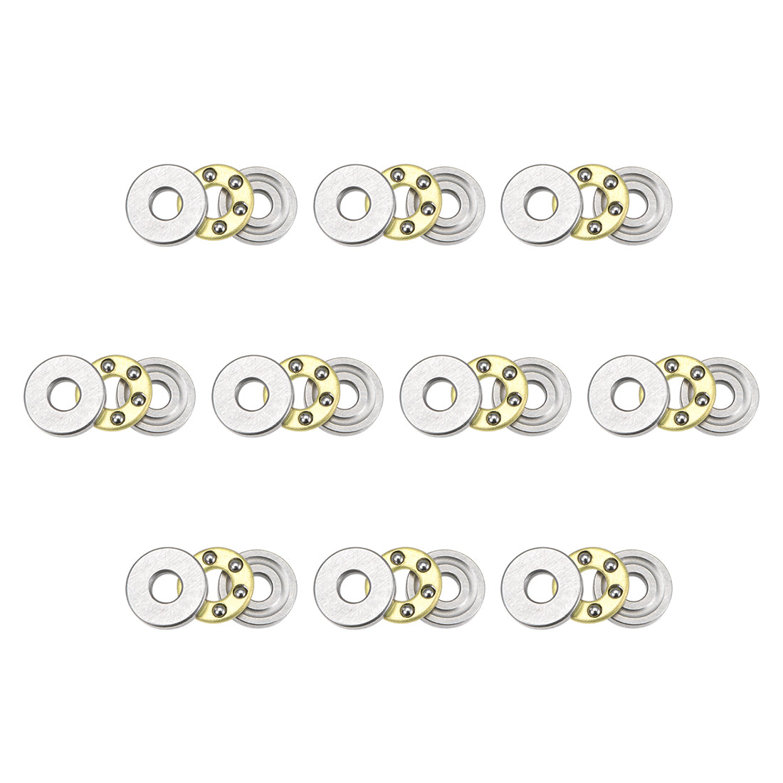 uxcell Uxcell F2-6M Miniature Thrust Ball Bearing 2x6x3mm Chrome Steel with Washer 10Pcs